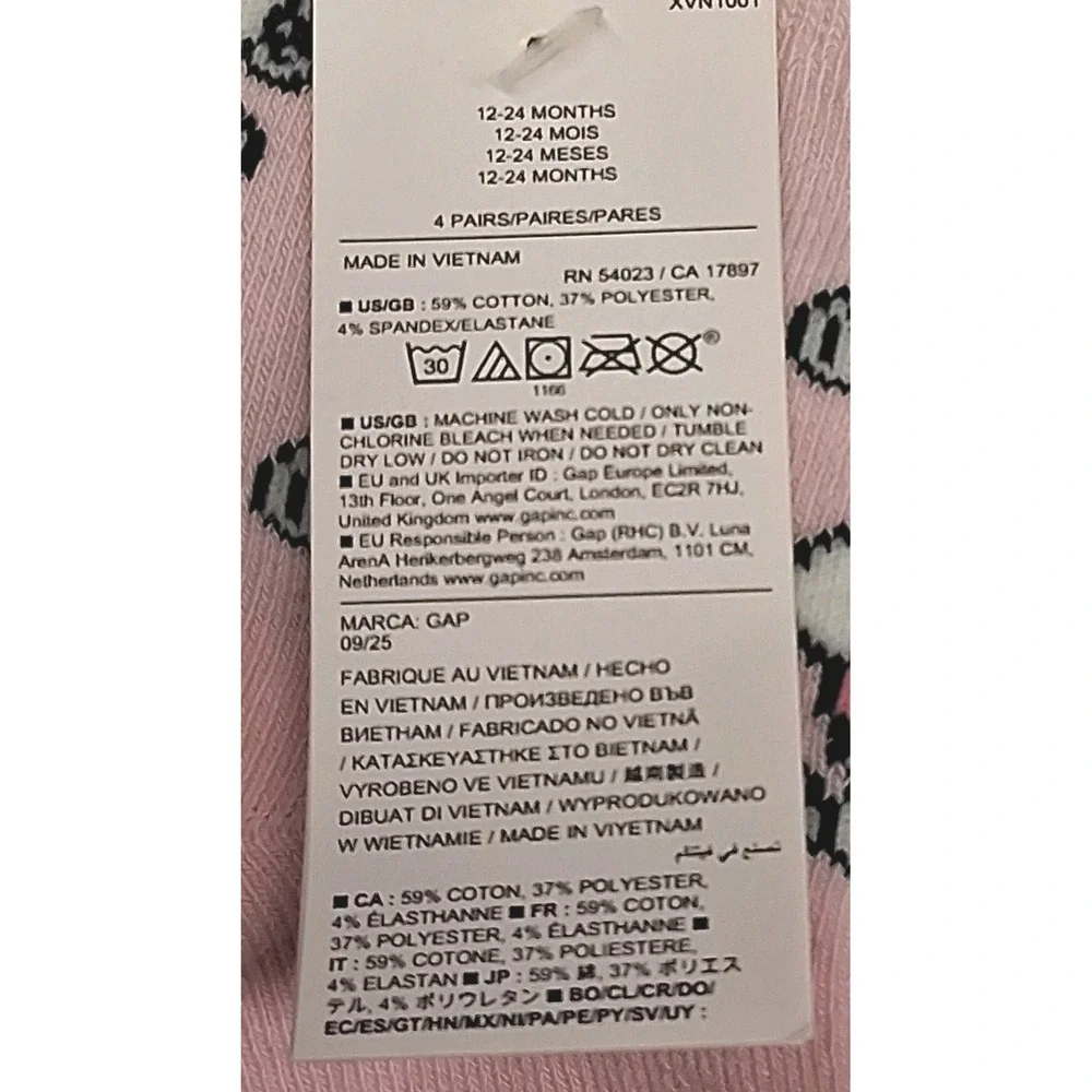 Baby Gap Toddler Peanuts/Snoopy Multi Color Qrtr Crew 4-Pack Socks Size 12-24m
